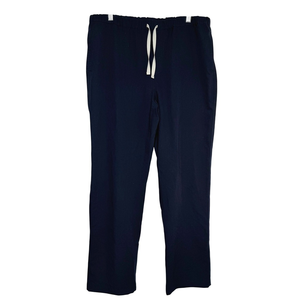 FIGS Women Isabel High-Rise Wide-Leg Scrub Pants Large Navy Blue Medical FM4500